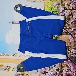 Obermeyer High Waisted Blue and White Stirrup Ski Pants Size 8
